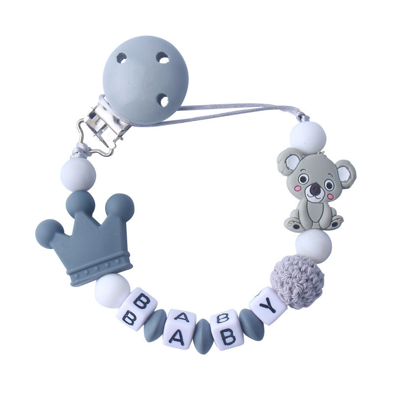 Baby Products Silicone Pacifier Chain Koala Cartoon Silicone Toy Teeth Molar Chain Customized Letters Baby Products Silicone Pacifier Chain Koala Cartoon Silicone Toy Teeth Molar Chain Customized Letters